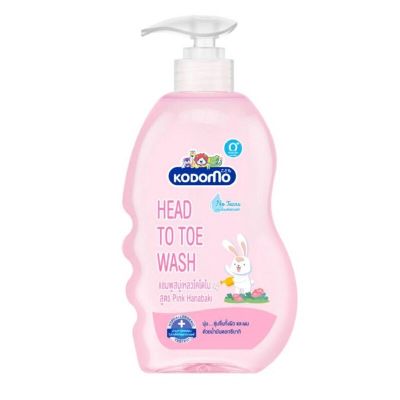 KODOMO Head to Toe Wash แชมพูสบู่เหลว โดโดโม Pink Hanabaki 400 ml.