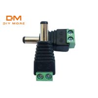 【คุณภาพสูง】DIYMORE 5 ชิ้น / ล็อต Male Dc Power Plug Jack 2.5x5.5 มม . สายเชื่อมต่อสําหรับกล้องวงจรปิด Led Strip Light 5 . 5x2 . 5 มม . Dc Power Plug