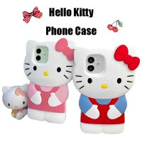 เคสซิลิโคนกันตกลายการ์ตูนเด็กผู้หญิง,เคสโทรศัพท์ Sanrio Hello Kitty น่ารักสำหรับ IPhone 14 Promax หัวใจป้องกันการตกเคสนิ่มสำหรับ IPhone 14 13 12 11