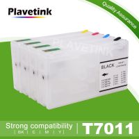 Placetink ตลับหมึกรีฟิล T7011 4สีสำหรับ Epson WorkForce โปร WP-4000 WP-4500 WP-4015 WP-4025เครื่องพิมพ์ WP 4000 4500