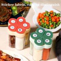 hotx【DT】 5In1 Plastic Seasoning Jar Transparent Bottle Spice Organizer Moisture-Proof Dust Barbecue