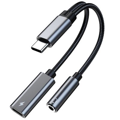 2 in 1 USB C To 3.5Mm Headphone Jack Adapter Type C Charge Audio Aux Adaptor for Samsung S20 10 Plus S21 IPad Pro