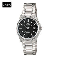 Velashop นาฬิกาข้อมือผู้หญิงคาสิโอ Casio  สายสเตนเลสสีเงิน หน้าปัดสีดำ รุ่น LTP-1183A-1ADF, LTP-1183A-1A, LTP-1183A