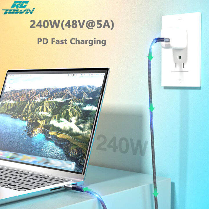 2023-08newusb-4-0สายข้อมูลใช้ได้กับ-thunderbolt-4-type-c-สาย8k-สองหัว40gbps-pd-240w-สายชาร์จเร็ว