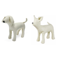 2 Pcs Leather Dog Mannequins Standing Position Dog Models Toys Pet Animal Shop Display Mannequin White, S &amp; M