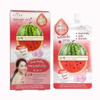 ?1กล่อง/6ซอง? โลชั่นแตงโมโยเกิร์ต Sistar Watermelon Body White Lotion SPF30 กระจ่างใส ซึมซาบเร็ว (สำหรับผิวกาย)