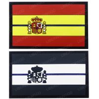 【HOT】℡ Spain Flag Rubber Patches Clothing Emblem Appliques Badges parches bordados para la ropa