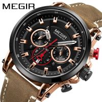 【hot seller】 Cross-border issuing megir Meg mens fashion watches ornamental shell multi-functional sports watch men 2085