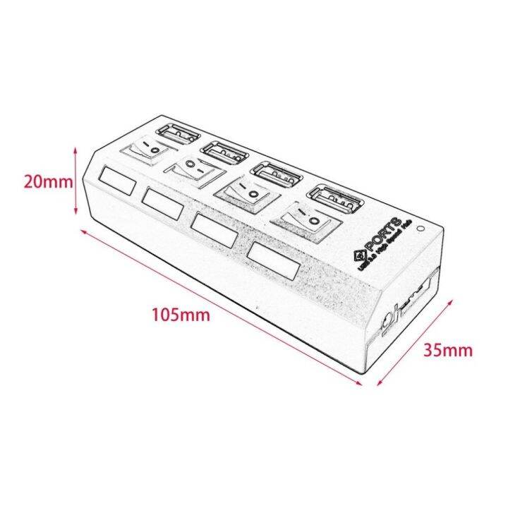 3-0ฮับ-usb-ฮับความเร็วสูงยูเอสบีใหม่ล่าสุดพร้อมฮับอะแดปเตอร์จ่ายไฟขนาดกะทัดรัดน้ำหนักเบาแยกสี่พอร์ต