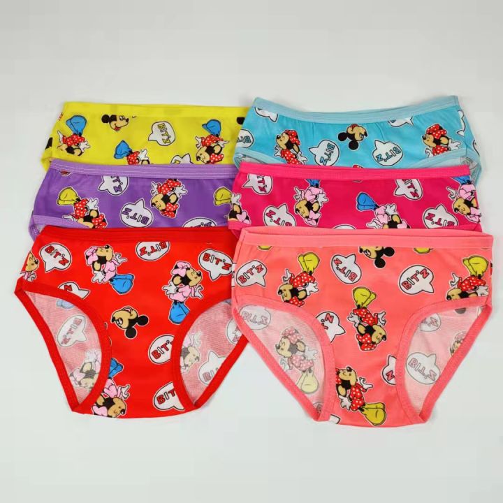 COD 12-6Pieces Character Kids Girls Underwear Panty Mckey Mouse 4-6yrs ...