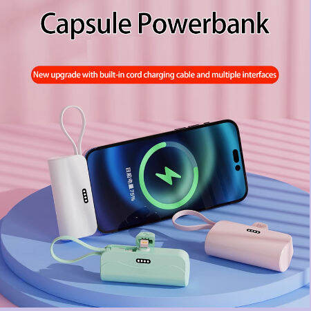 ELECTROBEATS Mini Power Bank Charger Compact Power Bank Portable ...