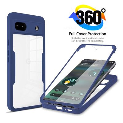 「Enjoy electronic」 Pixel6a Case 360° Full Body Shockproof Soft Silicone Case Built in Screen Protector TPU Bumper Cover for Google Pixel 6a 5G Case