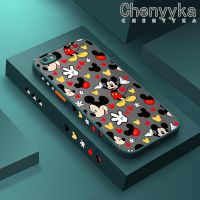 Chenyyka เคสสำหรับ OPPO A77 F3 F3 Plus,เคสบางมิกกี้เมาส์บางมีน้ำค้างแข็งโปร่งใสแข็งขอบสี่เหลี่ยมกันกระแทกปลอกซิลิโคนคลุมทั้งหมดป้องกัน Softcase