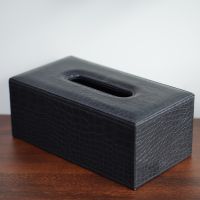 C&amp;C HOME Black leather tissue box กล่องทิชชู่ กล่องทิชชู่ในรถ ของตกแต่งบ้าน กล่องทิชชู่หนัง กล่องใส่กระดาษทิชชู่ กล่องเช็ดชู่