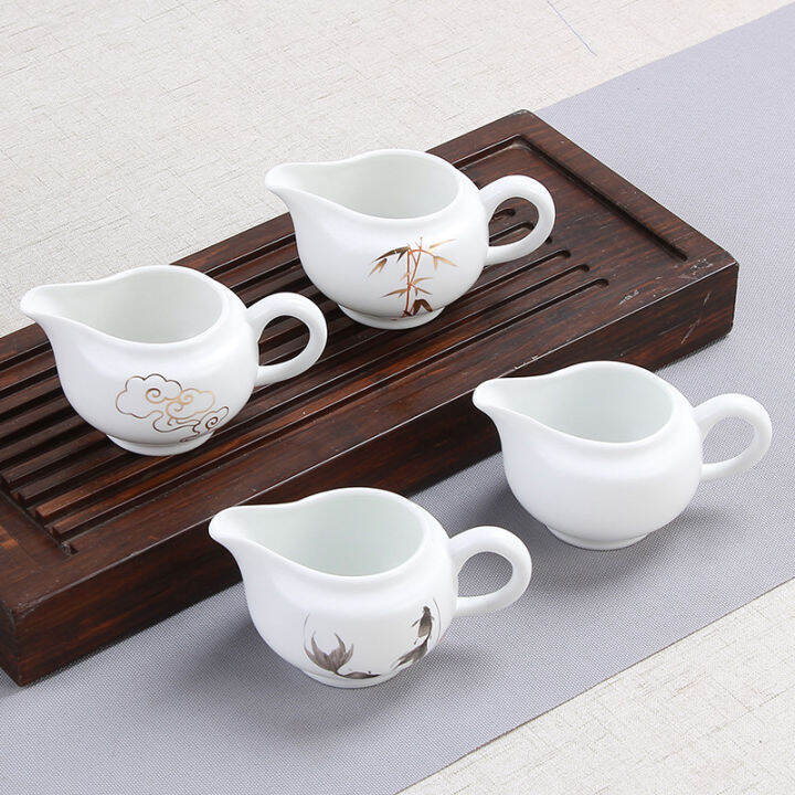 matt-white-ceramic-tea-pitcher-chinese-teaset-accessory-eagle-mouth-tea-cup-coffee-milk-jug