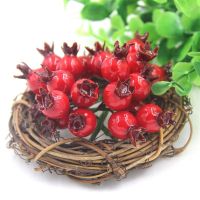 GAOEN การตกแต่งบ้านผักดอกไม้ประดับสีแดงขนาดเล็กของตกแต่งงานแต่งงานทับทิมปลอมเบอร์รี่ปลอมผลไม้เทียม