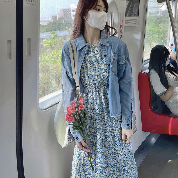 huayang01-2023-new-hot-fashion-เดรสโบฮีเมียนจีบลายดอกไม้ฝรั่งเศสผ้าชีฟองชายหาดยาวฤดูร้อนเกาหลี