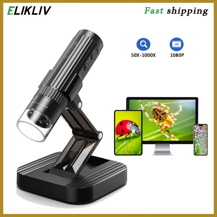 Elikliv Wireless Digital Microscope 50X1000X 1080P HD WiFi Portable