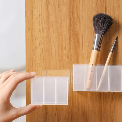 【jw】♝❈☑  Wall-Mounted Storage Transparent Plastic Eyebrow Makeup Holder Organizer Dresser