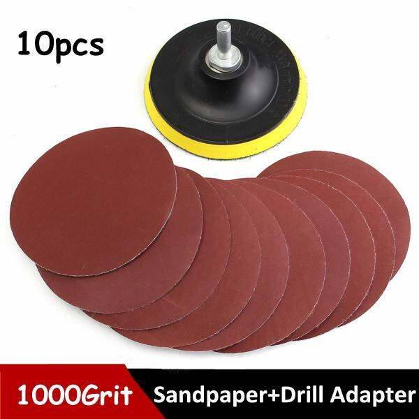 10Piece Round Sanding Set with Padded and Drilled Adapter for Mixed