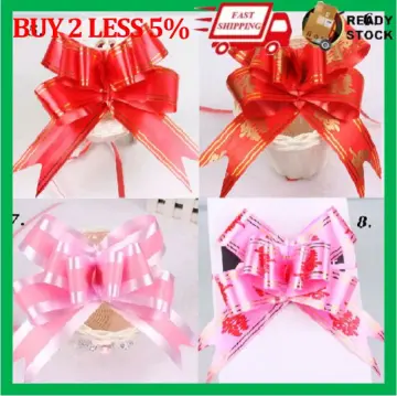 10pcs White/silver/pink Extra large snow yarn Pull Bow ribbon for Gift  Packing Party festive Wedding Car door handle Decoration