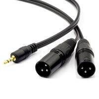 GREATLINK 3.5มม TRS สเตอริโอตัวผู้ไปยัง Dual XLR ตัวผู้แยกสายเคเบิลเสริมไม่สมดุล1/8แจ๊คมินิเพื่อเพิ่มการแตก XLR Cable-5FT