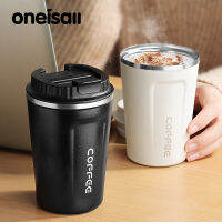 ONEISALL 380ML/510ML Mug 304 แก้วสแตนเลสแก้วกาแฟเดินทางพร้อมฝาปิดขวดน้ำกระติกเก็บความร้อน