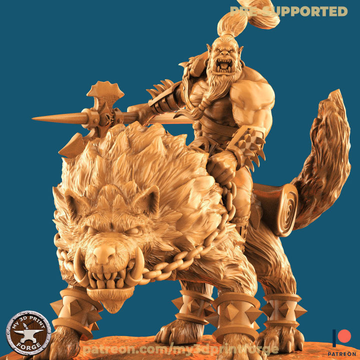 โมเดล-world-of-warcraft-figures-orc-wolf-rider-scale-1-25-1-35