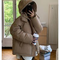 ✕▣❉ Thick Cotton Padded Coat Fashion Hooded Sleeve Oversize Loose Short Jacket Female Overcoat Warm Down Parkas