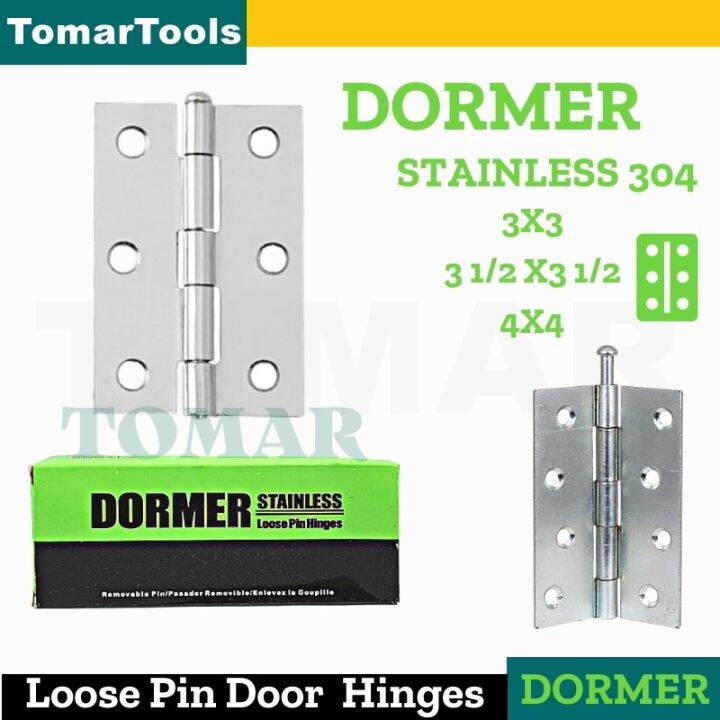 DORMER Stainless 304 Door Hinges Loose Pin Bisagra Heavy Duty 3x3 / 3.5x3.5 / 4x4 ( Per Pair