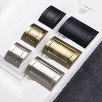 American modern minimalist cabinet door handle Invisible dark handle wardrobe cupboard drawer buckle pulls home furniture knobs Door Hardware