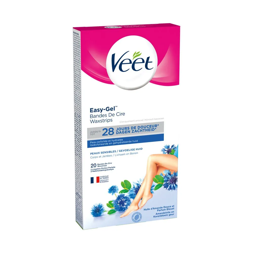 hair removal cream/for men/men Veet Easy-Gel Wax Strips 20 Wax Strips SENSITIVE SKIN for Legs and Body (BLUE) EXP 0823 | Lazada hair removal cream/for men/men Veet Easy-Gel Wax Strips 20 Wax Strips SENSITIVE SKIN for Legs and Body (BLUE) EXP 0823 | Lazada