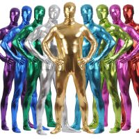 Metallic Spandex Bodysuit Lycra Shiny Catsuit y Uni Zentai Full Body Suit Costume Party Wet Look Unitard