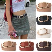 Fashion Leather Belts for Women Simple Mental Pin Buckle Girls Thin Belt Denim Jeans Dress Skirt Luxury Brand Retro Waistband