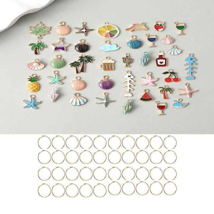 Wine Glass Charms OEM Set Wine Glass Charm Rings Wine Glass Charms Markers  Tags Summer Beach Theme for Home Party Decorations