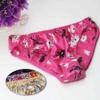 Pure silk Panties Women 100 Mulberry Silk Pattern Plus Size Briefs MLXLXXL FREE SHIPPING