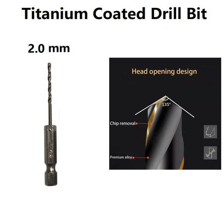 【VALUESP】 Premium 13 Piece Titanium Nitride Coated Drill Bits with 1/4