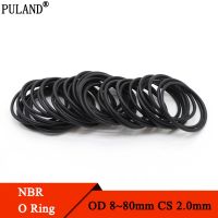 10pcs Black O Ring Gasket CS 2mm OD 8mm 80mm NBR Automobile Nitrile Rubber Round O Type Corrosion Oil Resistant Sealing Washer