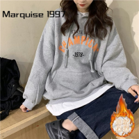 Marquise1997 เสื้อฮู้ด เสื้อแขนยาวอบอุ่น หลวมและสบาย เท่ ทันสมัย สไตล์ วินเทจ WWY2391BUM 38Z230919