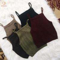 Fashion Crop Tops Women Sleeveless Knit Crop Top Solid Color Vest Tanks