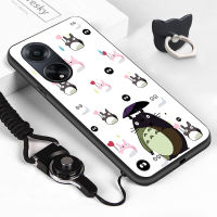 Case4you สำหรับ OPPO A1 5G A98 5G F23 5G (แหวนใส่นิ้ว + เชือกเส้นเล็ก) การ์ตูนน่ารัก Miyazaki Hayao MY เพื่อนบ้าน TOTORO เด็กหญิงเด็กชายซิลิโคนกันกระแทกโทรศัพท์ป้องกัน TPU เคสฝาหลัง