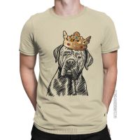 Awesome Cane Corso Dog Wearing Crown T-shirts For Men Round Neck Pure Cotton T Shirt Mastiff Classic Tees Summer Clothes XS-6XL