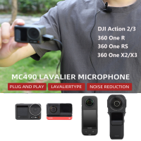 Lavalier ไมโครโฟนสำหรับ Insta360 One RS X2 X3ลดเสียงรบกวน Lapel Mic Audio สำหรับ DJI Osmo Action 2 3 4ไมโครโฟน Plug And Play