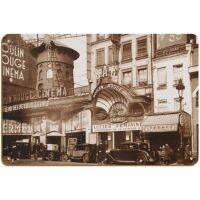 Moulin Rouge Theatre And Cinéma - Paris, France - Vintage Cabaret โปสเตอร์คาสิโน C.1930s-8X12นิ้วป้ายดีบุกโลหะโบราณ