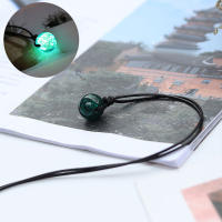 Dark Luminous 2021 New Stone Fluorescent Spherical Necklace Natural Crystal Glowing in Dark Stone Pendant Necklace