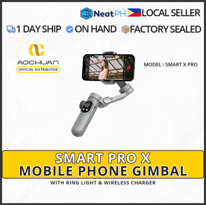 Aochuan Smart X Pro Smartphone Gimbal Stabilizer with Ring Light and