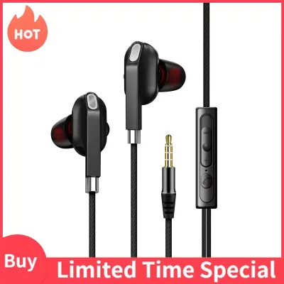 Quad Core Double Moving Coil Headphones ซับวูฟเฟอร์ในหูปรับแต่งชุดหูฟังเกมควบคุมด้วยสายสากล