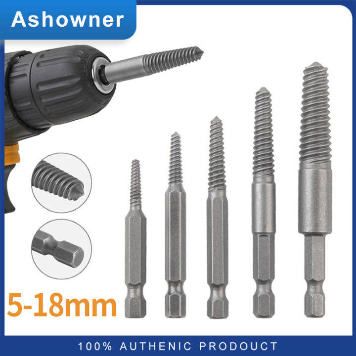 5pcs Hex Screw Extractors Broken Damaged Screw Extractor Drill Bit