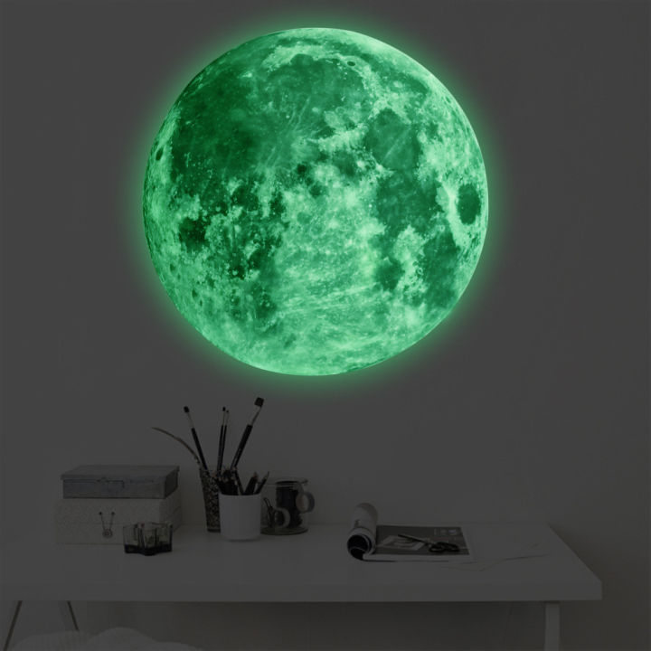 neatly-30cm-3d-moon-noctilucous-luminous-wall-sticker-living-room-bedroom-decoration-home-decals-glow-in-the-dark-wall-stickers