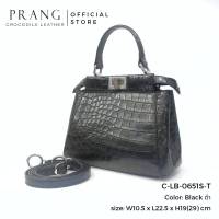 Prang Crocodile Leather Top Handle Bag Lady Handbag กระเป๋าถือสตรี กระเป๋าผู้หญิง หนังจระเข้ C-LB-0651S-T